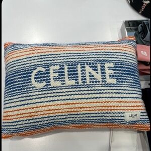 New- Celine Striped Blue and Orange accent Pillow